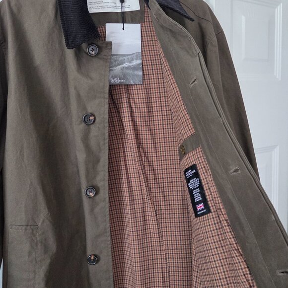 Selected Homme Olive Green Wax Coat (Brand New w Tags) - Sz L- fabulous & Rare - Picture 4 of 12